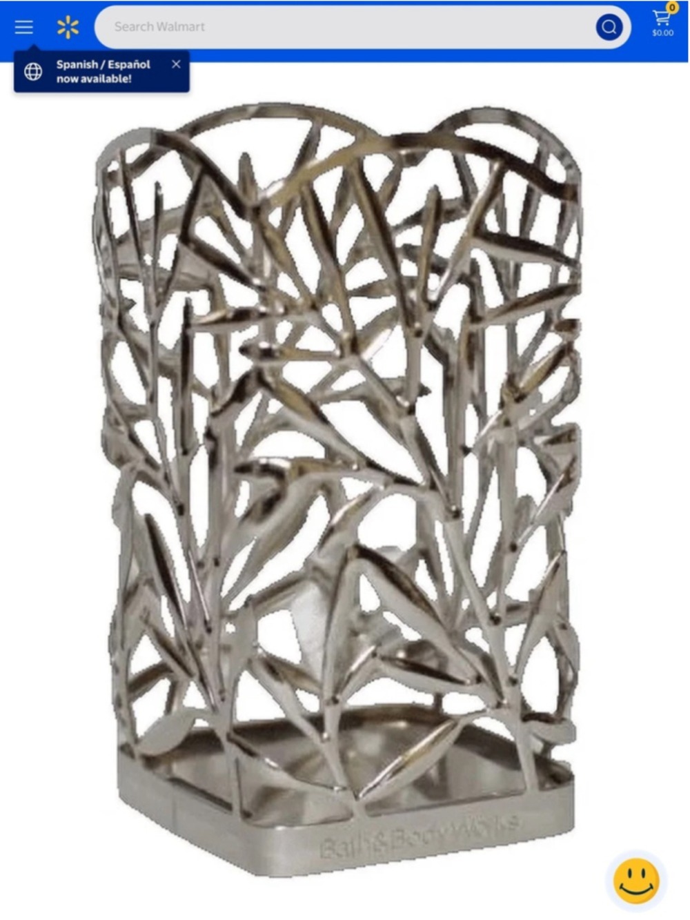 Bath & Body Works Silver Leaf Foaming Hand Soap Sleeve Holder Metal Decorative - Picture 12 of 15